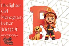 Firefighter Girl Letter R Clipart | Firewoman Alphabet PNG Product Image 1