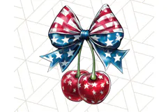 Coquette 4th of July Png, Patriotic Hearts and Bows Clipart Product Image 3
