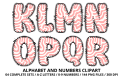 Romantic Coquette Alphabet PNG Letters &amp; Numbers 300DPI Product Image 3