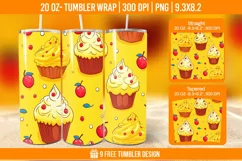 Cupcakes Tumbler Wrap Designs, Sublimation Wrap Product Image 1