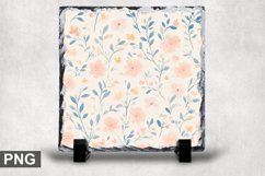 Pastel Flowers Square Sublimation Slate Design Product Image 1
