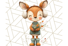 Cozy Autumn Animal Clipart, Fall Forest Critters PNG Product Image 3