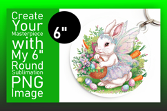 Playful Circle Design Keychain Artwork , Easter Bunny Product Image 1