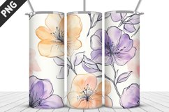 Flowers Tumbler Wrap | Sublimation Design | Tumbler PNG Product Image 1