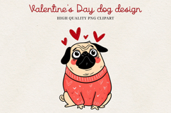 Valentine’s Day Cute Dog Clipart | Love Puppy PNG Product Image 1