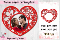 Heart frame svg, Floral wreath svg, Valentine svg, Product Image 1