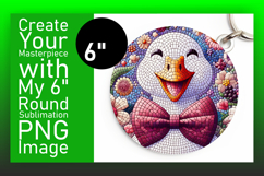 Lovely Keychain Round Design PNG , Goose Product Image 1