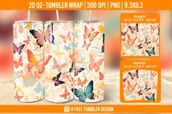 3d Cute Butterfly Tumbler Wrap Designs, Sublimation Wrap Product Image 1
