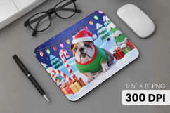 Winter Dog Christmas PNG, Icy Tree Mouse Pad Design Product Image 1