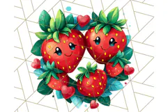 Strawberry Fruit PNG Clipart, Adorable Kawaii Characters Png Product Image 3