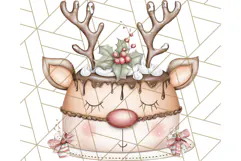 Christmas Cake Clipart PNG, Cottagecore Holiday Desserts Product Image 3