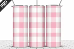 Pink Plaid Tumbler Design | Valentine's Day Tumbler Wrap Product Image 2