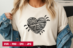 Scribble Line Art Heart SVG PNG Product Image 1