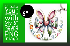 Vibrant Circle PNG for Keychains , Easter Bunny Product Image 1