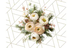 Whimsy Winter Florals Clipart PNG, Christmas Png Clipart Product Image 3