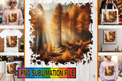 Whimsical TOTE BAG Designs PNG, Autumn Product Image 1