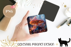 Mushrooms Magnet Design, Celestial Magnet, Forest Magnet Product Image 1