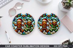 Christmas Car Coaster Sublimation| Christmas Coaster PNG Product Image 1