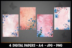 4 Vintage Floral Digital Papers I Junk Journal Product Image 2