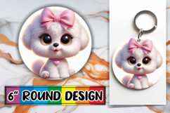 Whimsical Round Car Coaster Designs, 3D Dog Product Image 1
