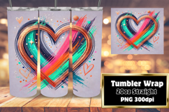 Trendy 20oz Tumbler Wrap File , Heart Product Image 1