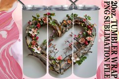 Enchanted Garden Tumbler Wrap Sublimation - 3D Heart Frame Product Image 1