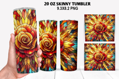 Flower Skinny Tumbler 20oz Wrap Design, Flowers Tumble PNG Product Image 1