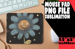 Retro Floral Fusion: Mouse Pad Sublimation Sensation PNG Product Image 1