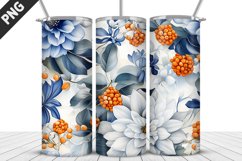 3D Flowers Tumbler Wrap | Sublimation Design | Tumble PNG Product Image 2