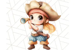 Cartoon Pirate Kids and Animals PNG Clipart for Fun Designs Product Image 2