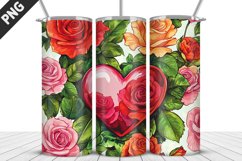 Rose Tumbler Sublimation | Valentine&#039;s Day Tumbler Wrap Product Image 4