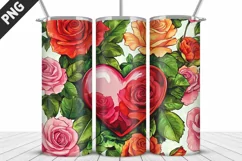 Rose Tumbler Sublimation | Valentine's Day Tumbler Wrap Product Image 4