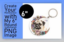 Playful Round Dog Sublimation Keychain Product Image 1