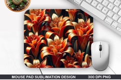 3D Flowers Mouse Pad Sublimation, Flowers Mouse Pad PNG Product Image 1