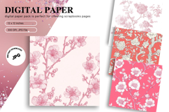 Chinoiserie Floral Pattern Background Vintage Digital Paper Product Image 1