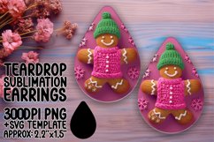 Holiday 3D Gingerbread Man Teardrop Earrings Design Product Image 1