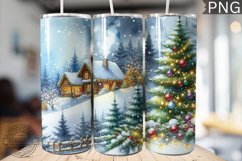 Christmas Watercolor Tumbler Wrap - Christmas PNG Design Product Image 1