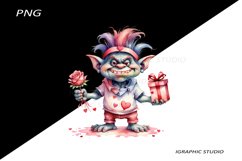 Valentines Day Troll clipart, Troll clipart Product Image 1