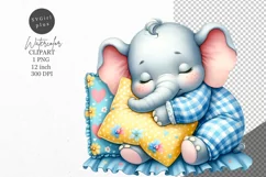 Elephant clipart, Baby elephant clipart, Watercolor clipart Product Image 1