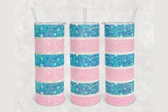 Blue Pink Faux Glitter 20oz sublimation design tumbler Product Image 1