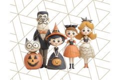Retro Halloween Clipart Vintage PNG Graphics, 50s Holiday Product Image 3