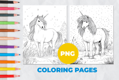 Unicorn Coloring Pages | Coloring book Product Image 1