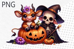 Halloween Cow Sublimation - Clipart PNG Design Product Image 1