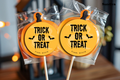 Halloween Treat Round Sticker Canva Template - 2 Product Image 4