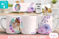 Floral Photo Mug template sublimation PNG, Spring mug PNG Product Image 2