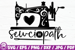 Sewciopath, Sewing Machine Silhouette, Sewing Funny Quote Product Image 1