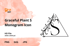 Graceful Plant Monogram Icon Product Image 1