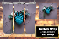 Lovely 20oz Tumbler Template for Gifts , 3D Heart Product Image 1