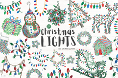 Merry Christmas Lights Clipart Product Image 1
