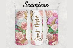 Pink Roses Glitter Agate 20 oz sublimation design tumbler Product Image 1